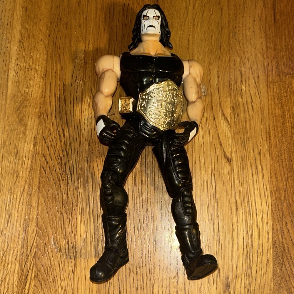 Rare World Heavyweight Champion Sting With Belt WCW 1999 Wrestling Action Figure